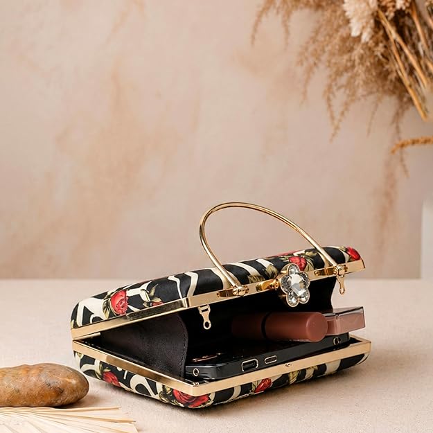 Aura Zebra Floral Clutch