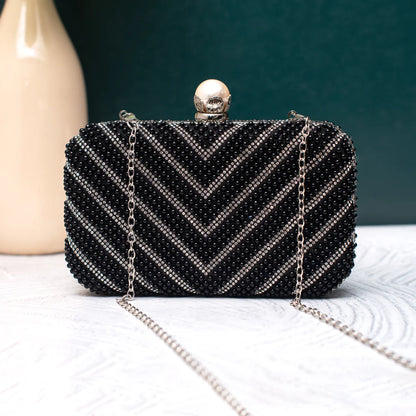 Black Royal Beadline Clutch
