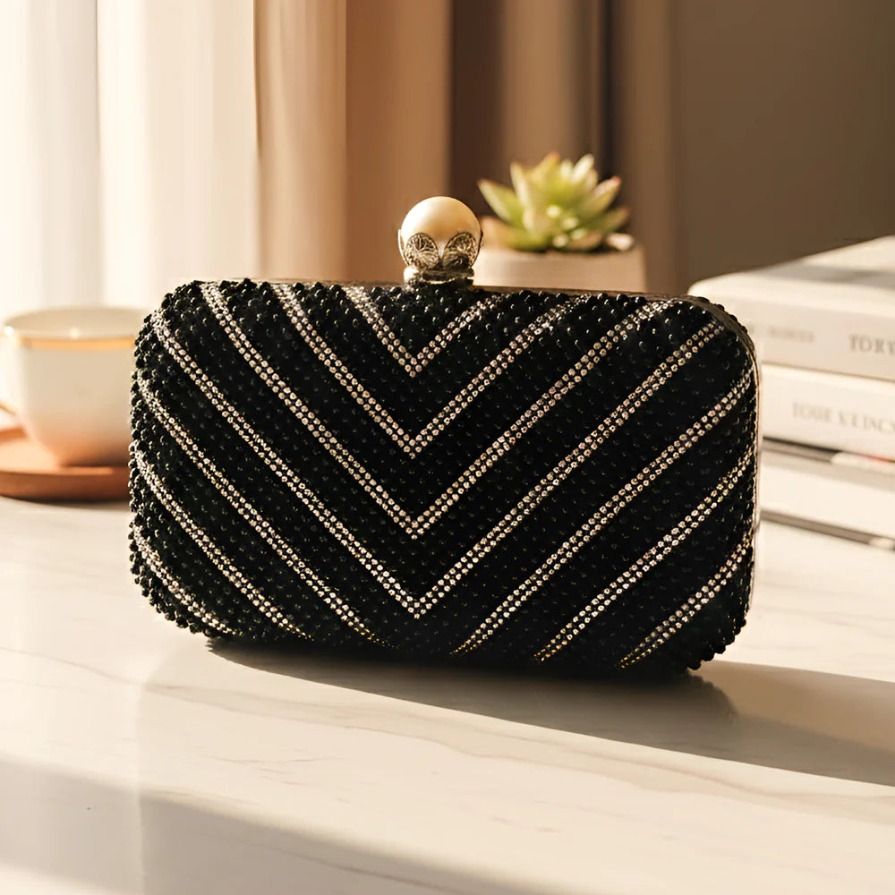 Black Royal Beadline Clutch