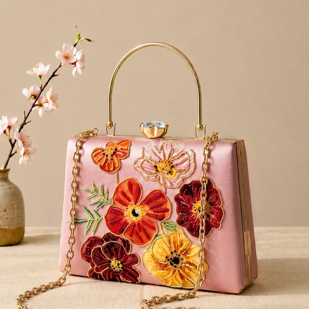Blush Blossom Luxury Clutch