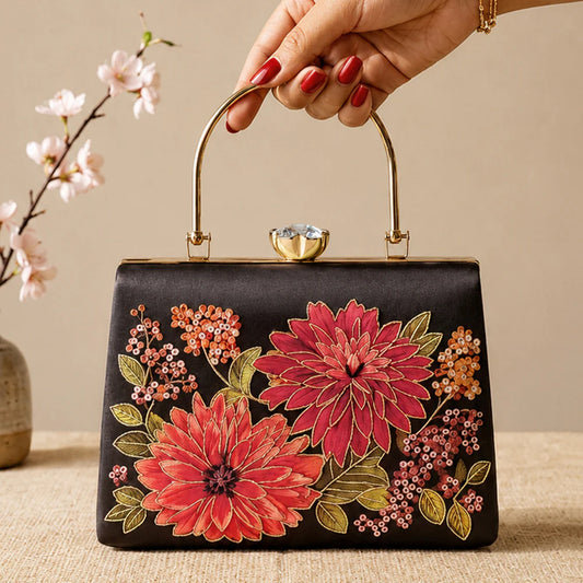 Crimson Blossom Heritage Clutch