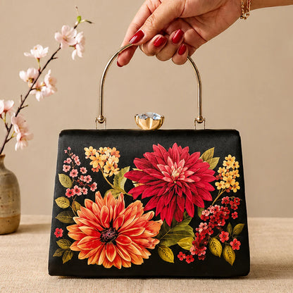 Crimson Blossom Heritage Clutch