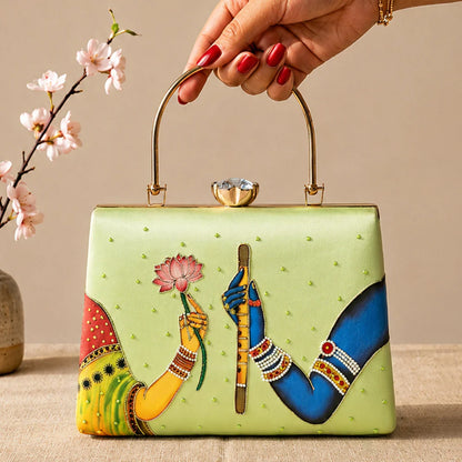 Divine Flute & Lotus Heritage Clutch