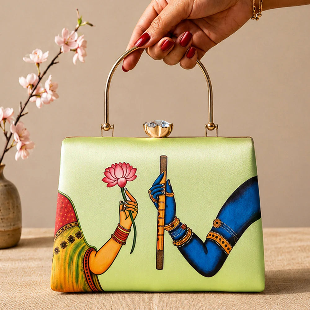 Divine Flute & Lotus Heritage Clutch