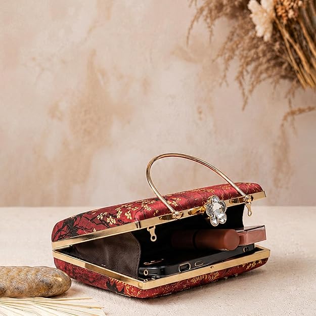 Elegant Elephant Embroidered Clutch