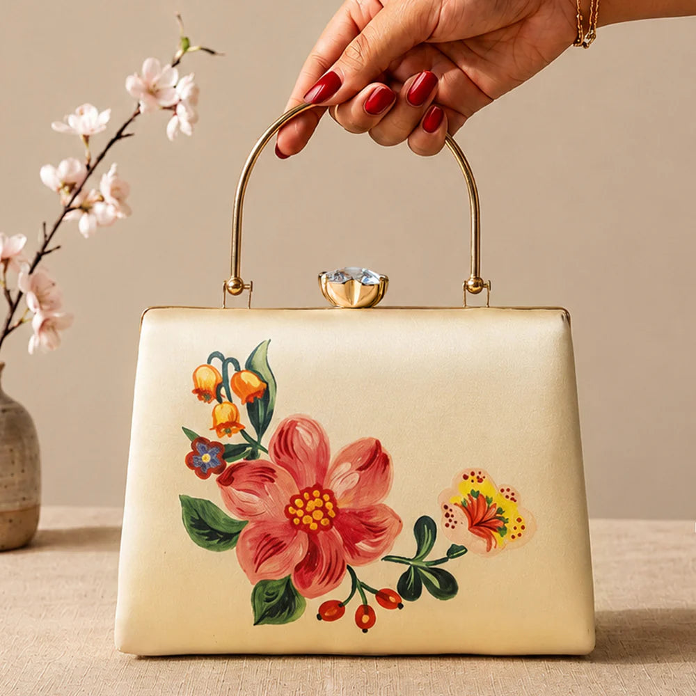 Ivory Petal Paradise Luxury Clutch