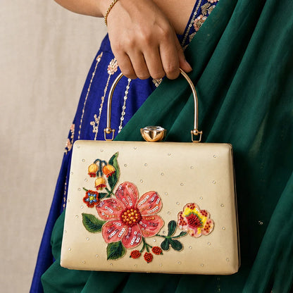 Ivory Petal Paradise Luxury Clutch