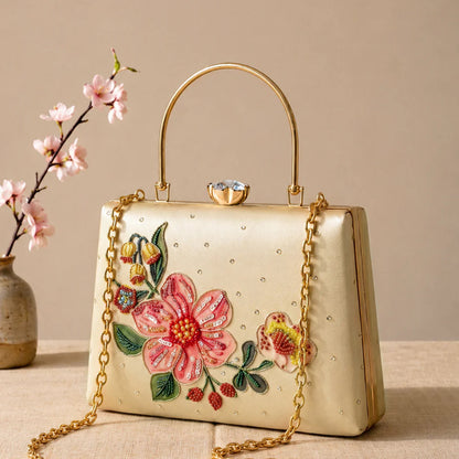 Ivory Petal Paradise Luxury Clutch