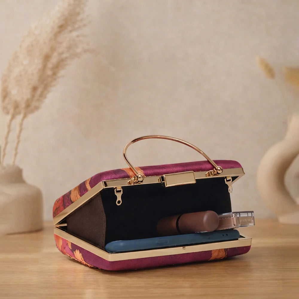 Luxury Floral Embroidered Hand Clutch