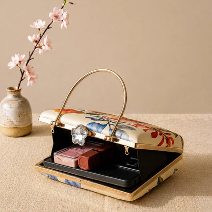 Luxury Ivory Floral Embroidered Hand Clutch