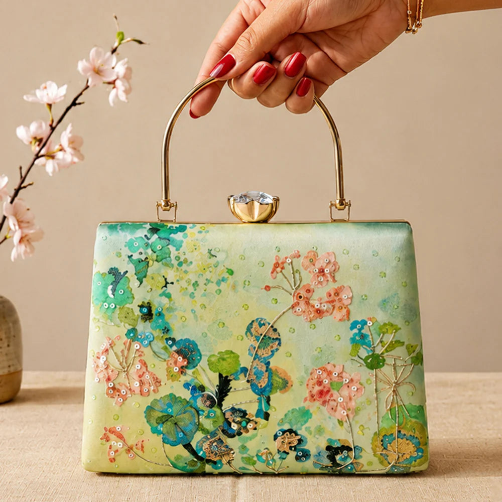 Mint Meadow Designer Clutch