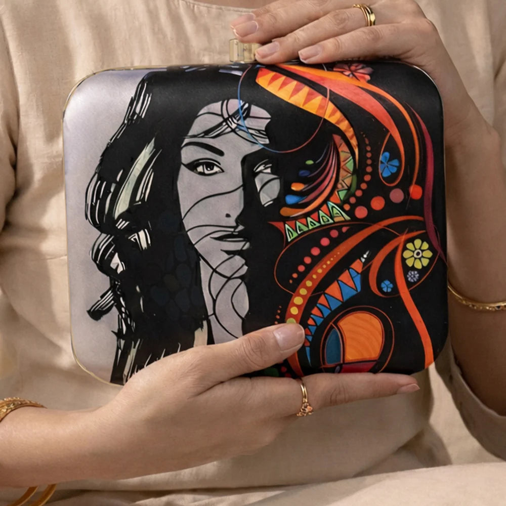 Chic Ethnic-Modern Fusion Square Clutch