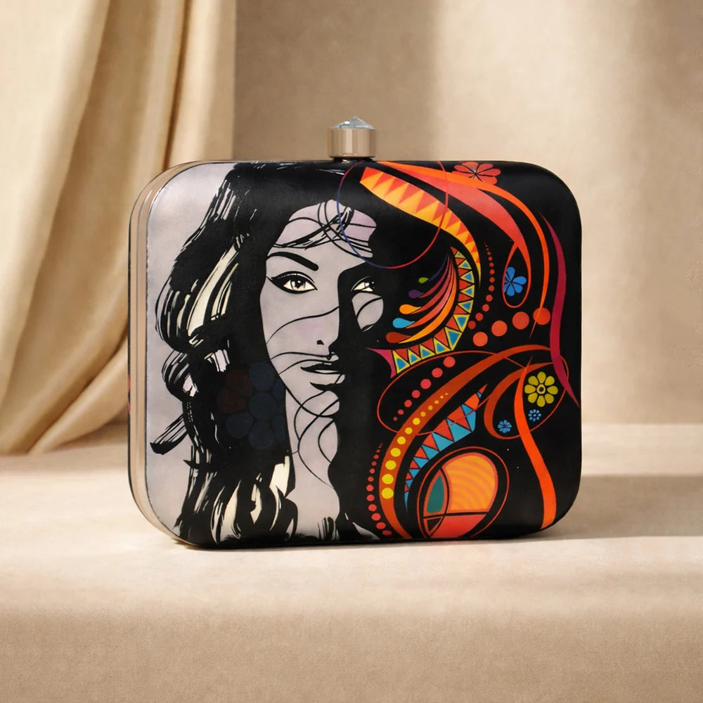 Chic Ethnic-Modern Fusion Square Clutch