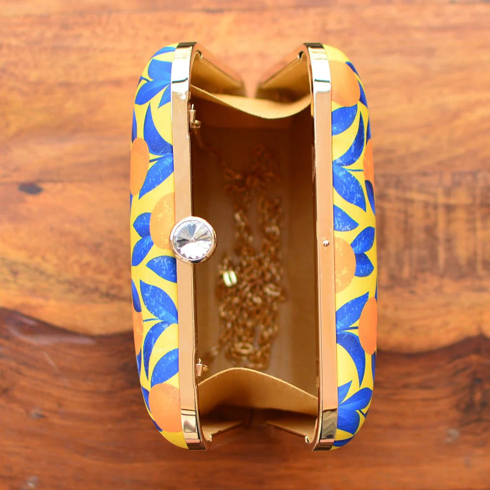 The Citrus Muse Printed Clutch
