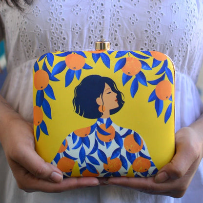 The Citrus Muse Printed Clutch