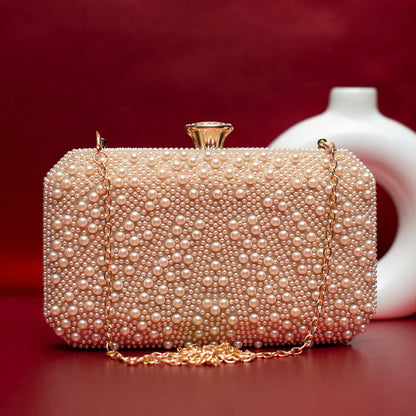Regal Pearl-Embellished Party Clutch