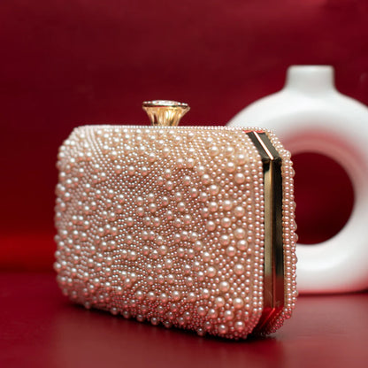 Regal Pearl-Embellished Party Clutch