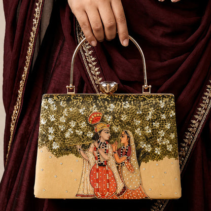 Royal Radha Krishna Handcrafted Clutch