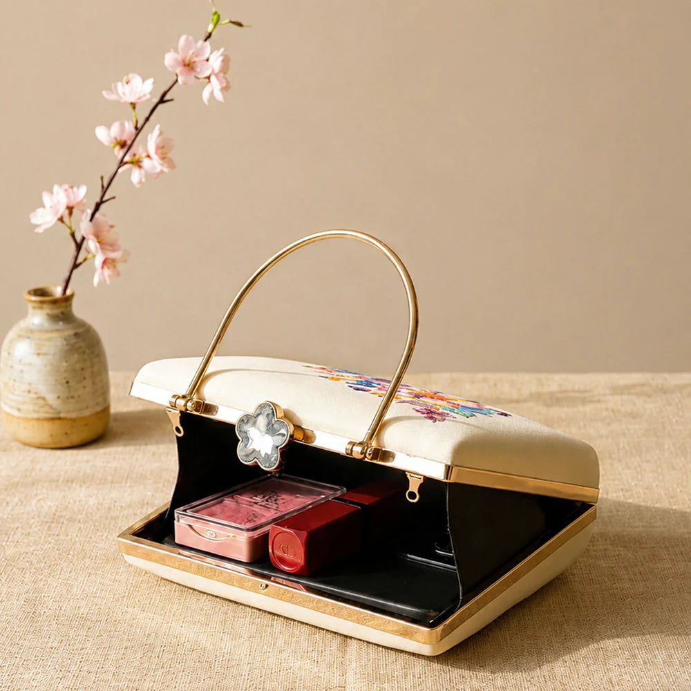 Royal Floral Pearl Hand Clutch