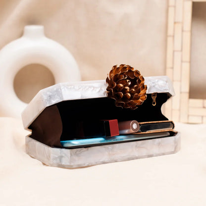 The Ivory Bloom Acrylic Clutch