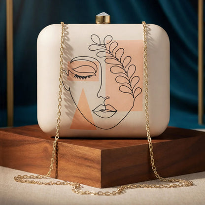 The Muse Minimalist Line Art Clutch