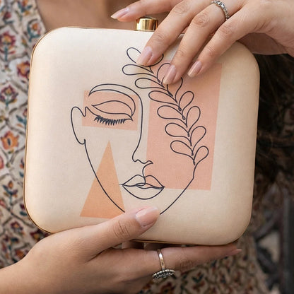 The Muse Minimalist Line Art Clutch