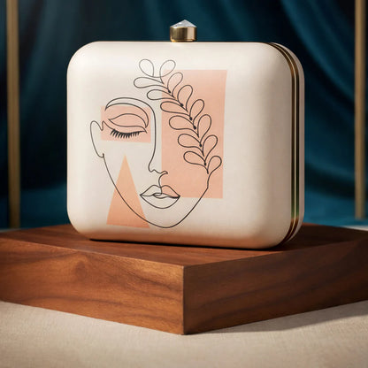 The Muse Minimalist Line Art Clutch