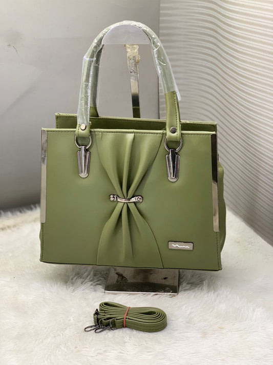 Pleated Bow Satchel Handbag
