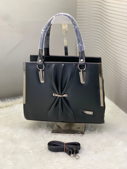 Pleated Bow Satchel Handbag