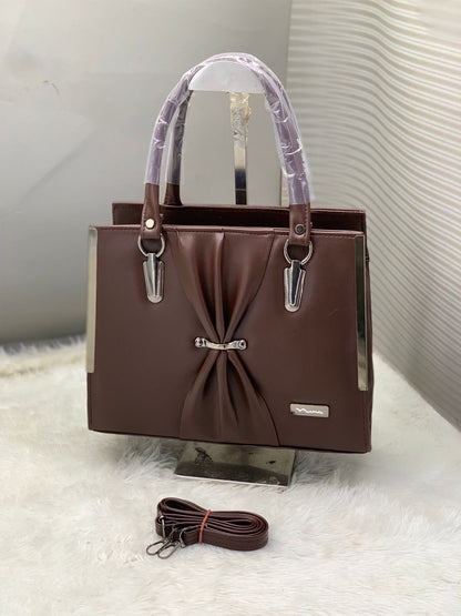 Pleated Bow Satchel Handbag