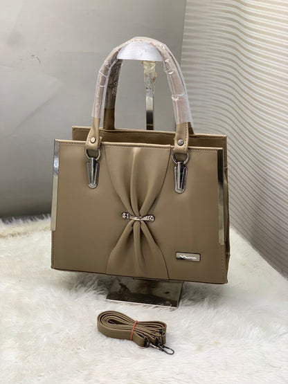 Pleated Bow Satchel Handbag