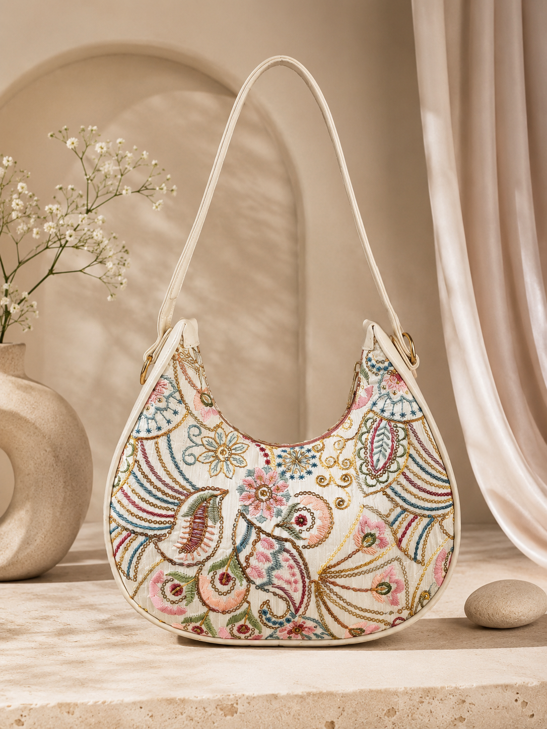 Designer Embroidered Shoulder Bag