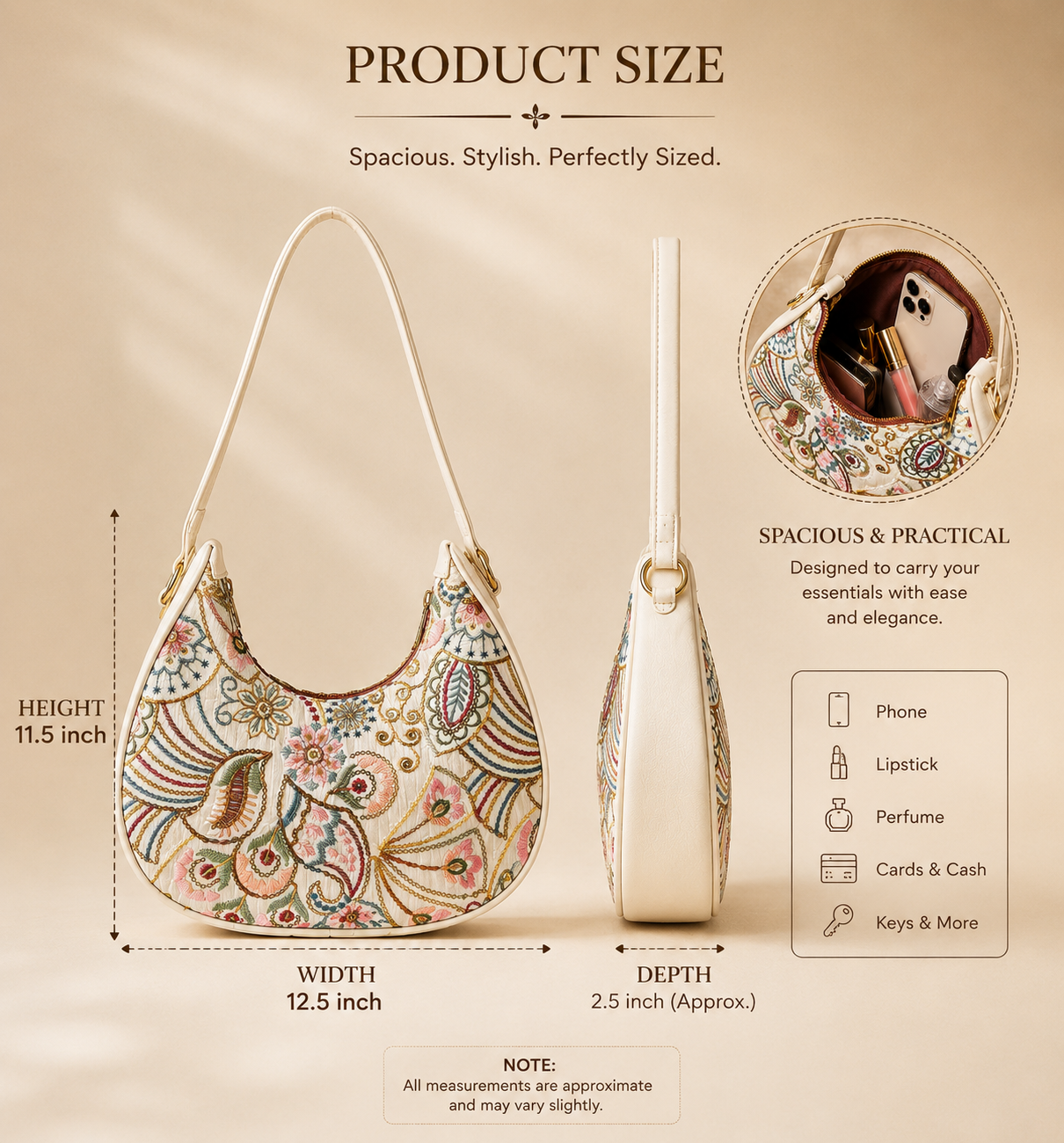 Designer Embroidered Shoulder Bag