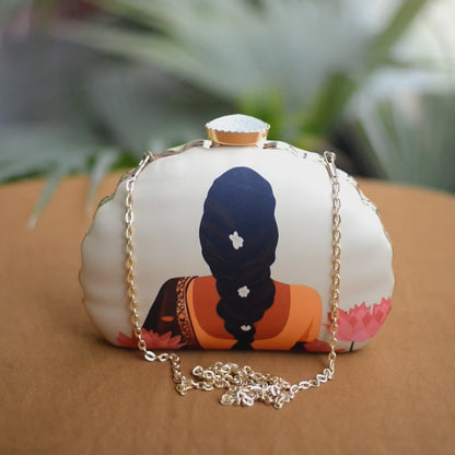 Flower Lady Printed Clutch