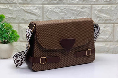 Striped Messenger Sling Bag