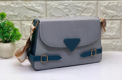 Striped Messenger Sling Bag