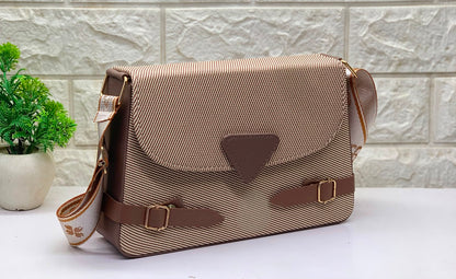 Striped Messenger Sling Bag